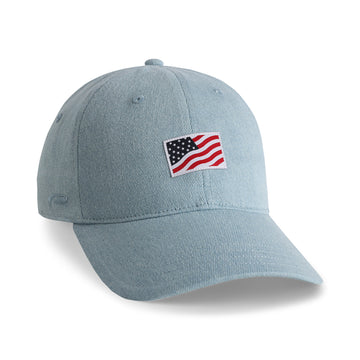 USA Flag // Unstructured Light Denim Adjustable Hat
