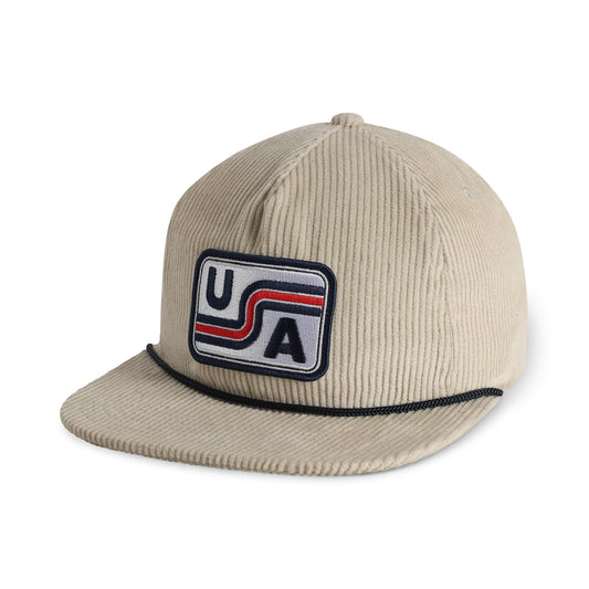 USA Fabric Patch // Unstructured Wide Wale Corduroy Adjustable Hat