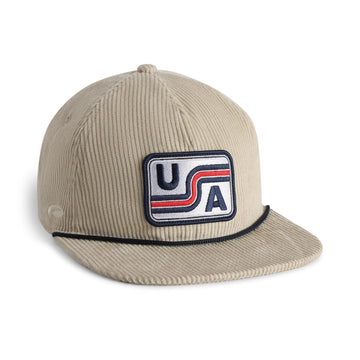 USA Fabric Patch // Unstructured Wide Wale Corduroy Adjustable Hat